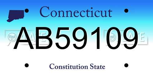 AB59109 Connecticut License Plate