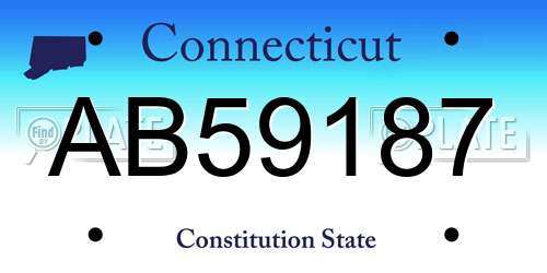 AB59187 Connecticut License Plate