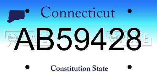 AB59428 Connecticut License Plate