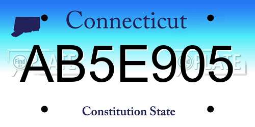 AB5E905 Connecticut License Plate