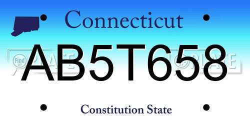 AB5T658 Connecticut License Plate