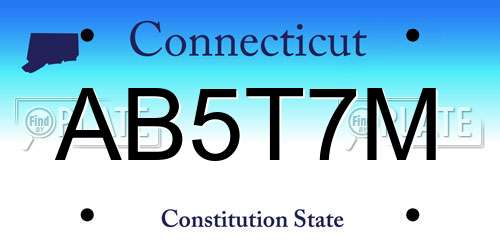 AB5T7M Connecticut License Plate