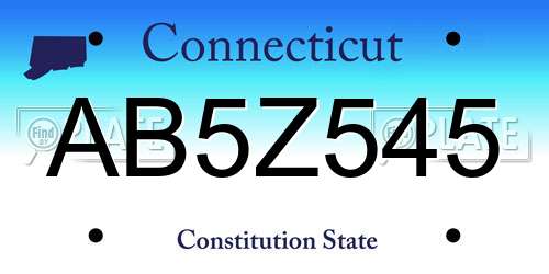 AB5Z545 Connecticut License Plate