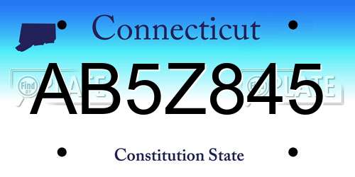 AB5Z845 Connecticut License Plate