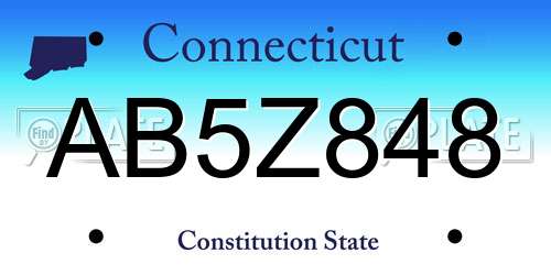 AB5Z848 Connecticut License Plate
