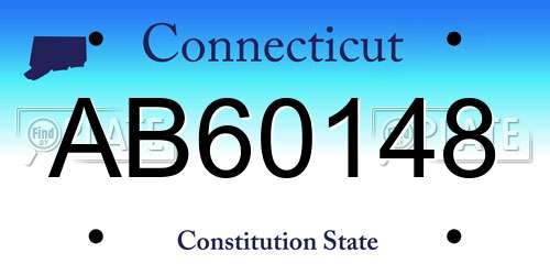 AB60148 Connecticut License Plate