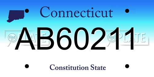 AB60211 Connecticut License Plate