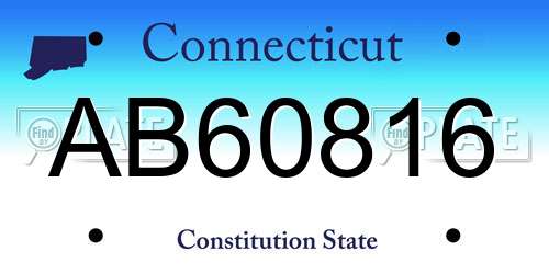 AB60816 Connecticut License Plate
