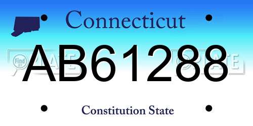 AB61288 Connecticut License Plate