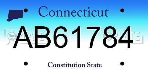AB61784 Connecticut License Plate
