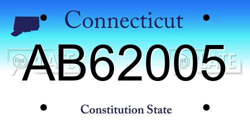 AB62005 Connecticut License Plate