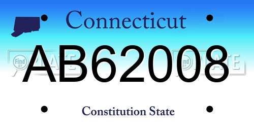 AB62008 Connecticut License Plate