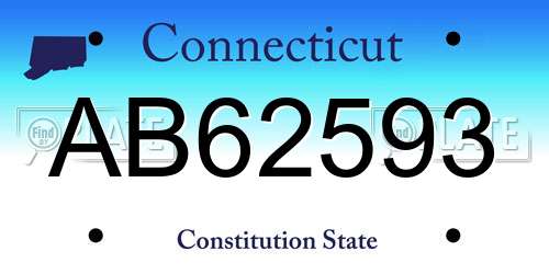 AB62593 Connecticut License Plate