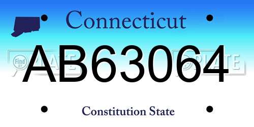 AB63064 Connecticut License Plate