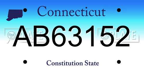 AB63152 Connecticut License Plate