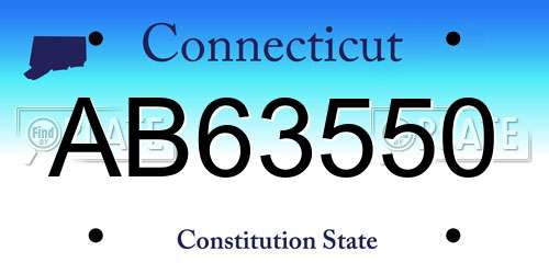 AB63550 Connecticut License Plate