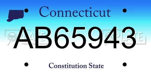 AB65943 Connecticut License Plate