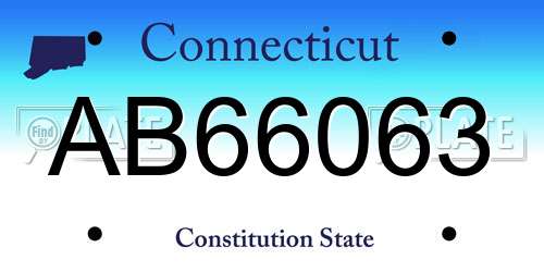 AB66063 Connecticut License Plate