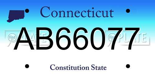 AB66077 Connecticut License Plate