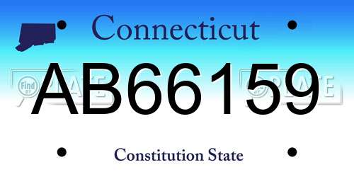 AB66159 Connecticut License Plate
