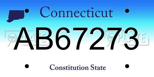 AB67273 Connecticut License Plate