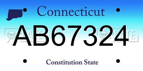 AB67324 Connecticut License Plate