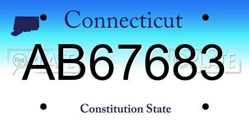 AB67683 Connecticut License Plate