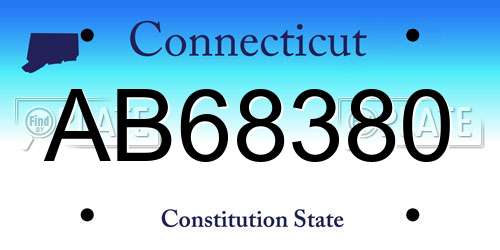 AB68380 Connecticut License Plate