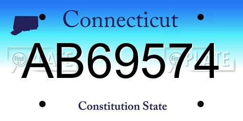 AB69574 Connecticut License Plate