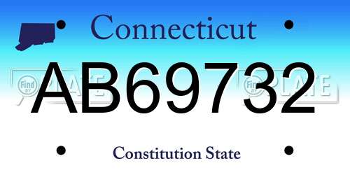 AB69732 Connecticut License Plate