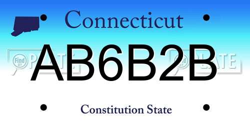 AB6B2B Connecticut License Plate