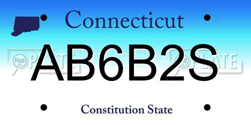 AB6B2S Connecticut License Plate