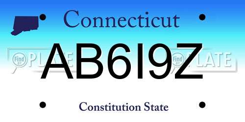 AB6I9Z Connecticut License Plate