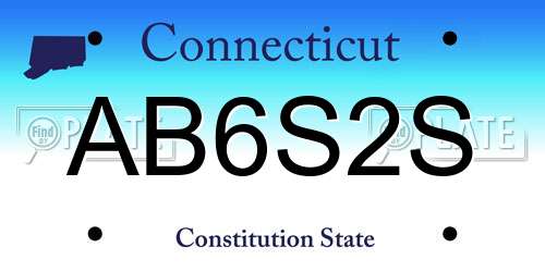 AB6S2S Connecticut License Plate