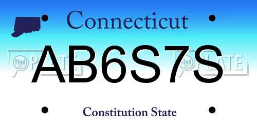 AB6S7S Connecticut License Plate
