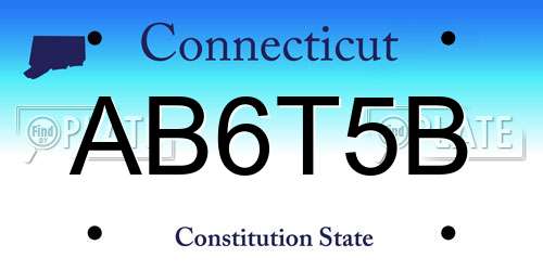 AB6T5B Connecticut License Plate