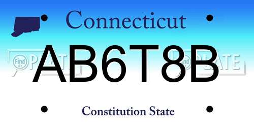 AB6T8B Connecticut License Plate