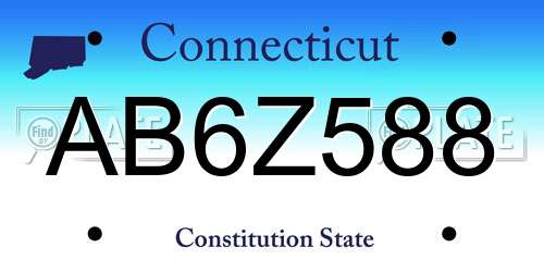AB6Z588 Connecticut License Plate