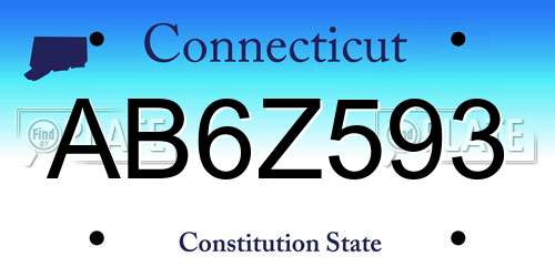 AB6Z593 Connecticut License Plate