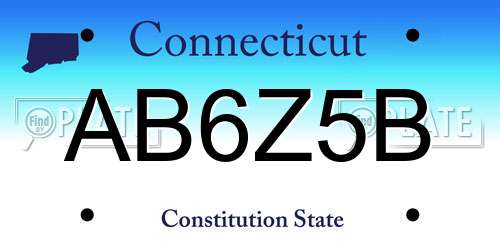 AB6Z5B Connecticut License Plate