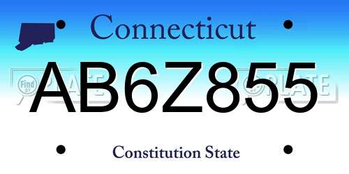 AB6Z855 Connecticut License Plate