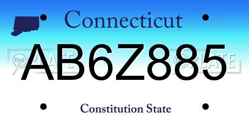 AB6Z885 Connecticut License Plate