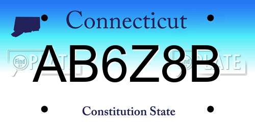 AB6Z8B Connecticut License Plate