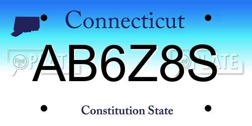 AB6Z8S Connecticut License Plate