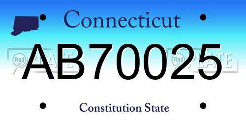 AB70025 Connecticut License Plate