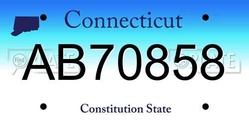 AB70858 Connecticut License Plate