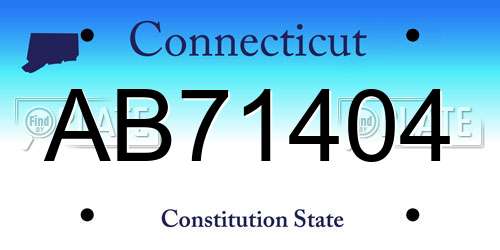 AB71404 Connecticut License Plate