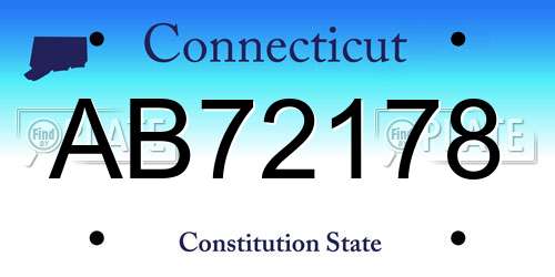 AB72178 Connecticut License Plate