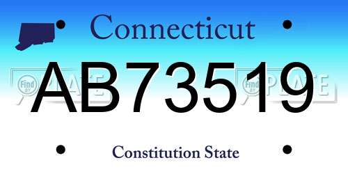 AB73519 Connecticut License Plate