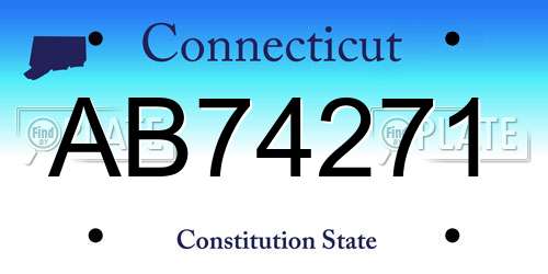 AB74271 Connecticut License Plate